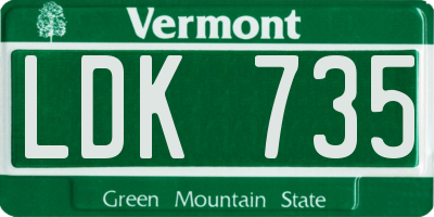VT license plate LDK735