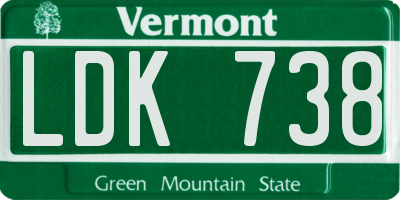 VT license plate LDK738