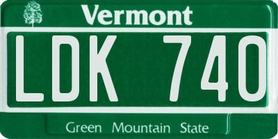 VT license plate LDK740