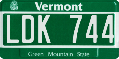 VT license plate LDK744