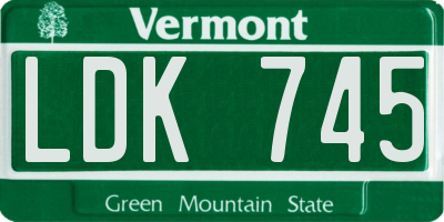 VT license plate LDK745