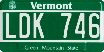 VT license plate LDK746