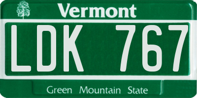 VT license plate LDK767