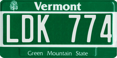 VT license plate LDK774