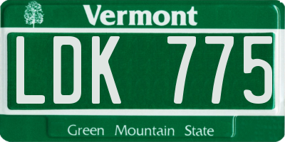 VT license plate LDK775