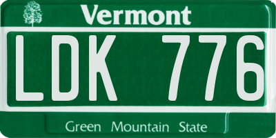 VT license plate LDK776