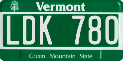 VT license plate LDK780