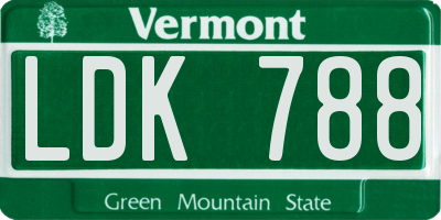 VT license plate LDK788