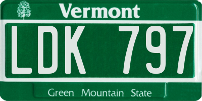 VT license plate LDK797