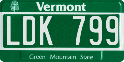 VT license plate LDK799