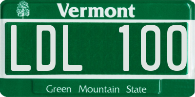 VT license plate LDL100