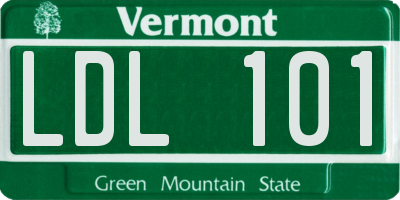 VT license plate LDL101