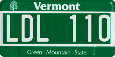 VT license plate LDL110