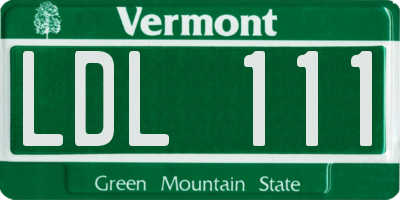 VT license plate LDL111