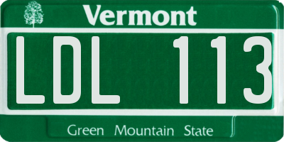 VT license plate LDL113