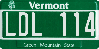 VT license plate LDL114