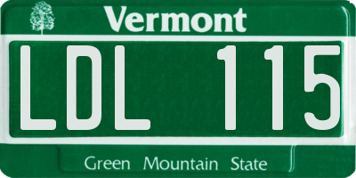 VT license plate LDL115
