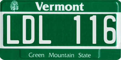 VT license plate LDL116