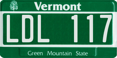 VT license plate LDL117