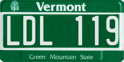 VT license plate LDL119