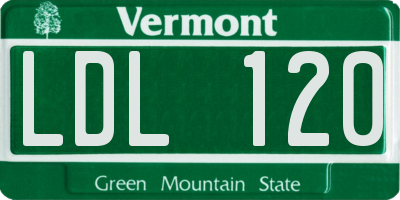 VT license plate LDL120