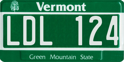 VT license plate LDL124