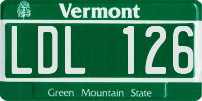 VT license plate LDL126