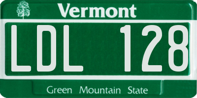 VT license plate LDL128