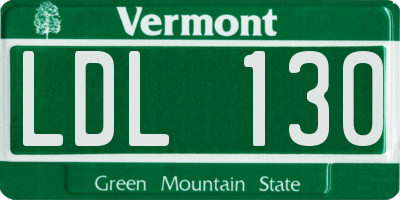 VT license plate LDL130