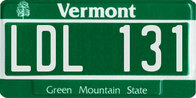 VT license plate LDL131