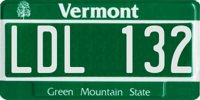 VT license plate LDL132