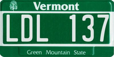 VT license plate LDL137