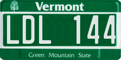 VT license plate LDL144