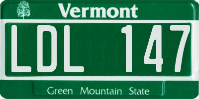 VT license plate LDL147