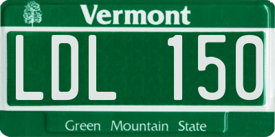 VT license plate LDL150