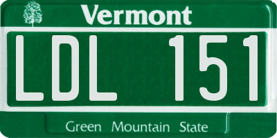 VT license plate LDL151