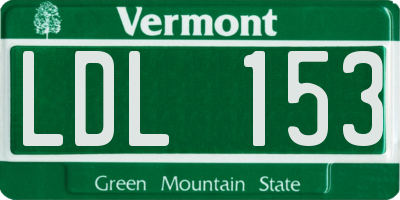 VT license plate LDL153