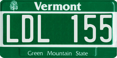 VT license plate LDL155