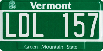 VT license plate LDL157