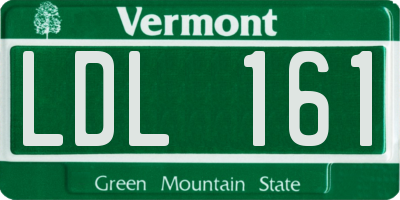 VT license plate LDL161