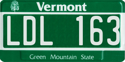 VT license plate LDL163
