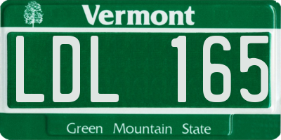 VT license plate LDL165