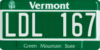 VT license plate LDL167