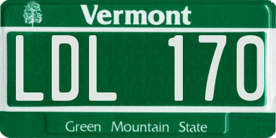 VT license plate LDL170