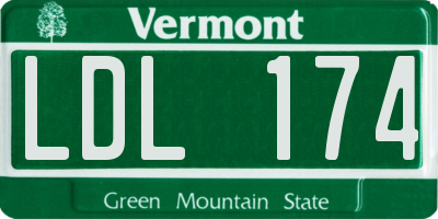 VT license plate LDL174