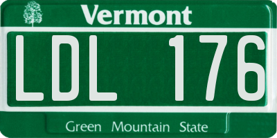 VT license plate LDL176