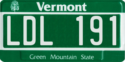 VT license plate LDL191