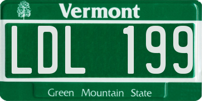 VT license plate LDL199