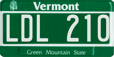 VT license plate LDL210