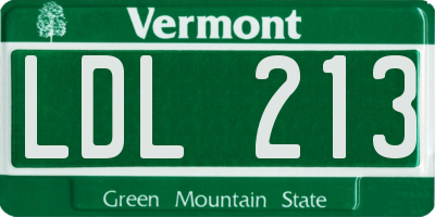 VT license plate LDL213